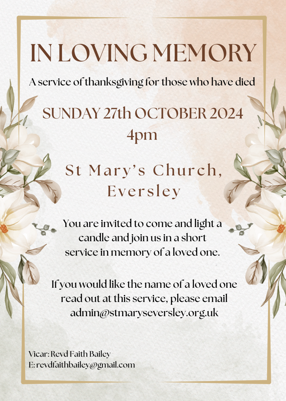 A service of thanksgiving for those who have died.