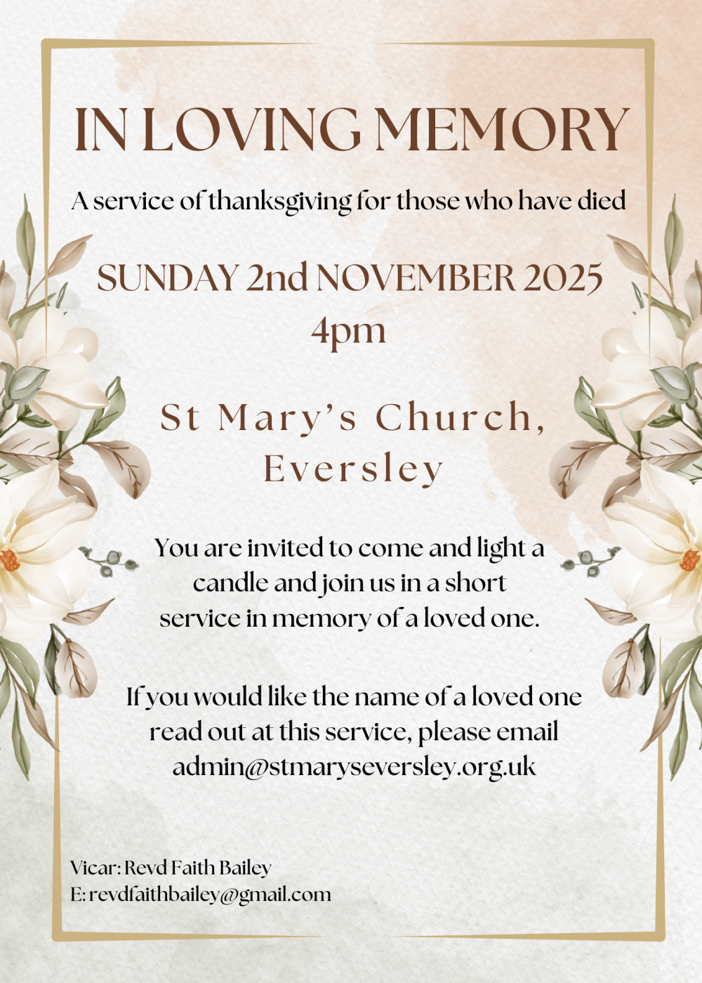 In Loving Memory Service